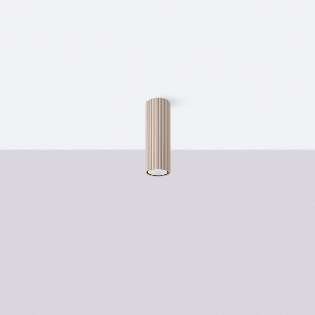 Spot soffitto GRAVIO taupe tuba rigata 20 cm GU10 10W