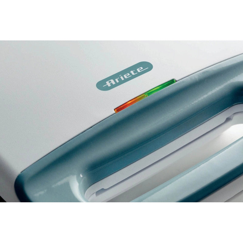 Tostiera per toast, sandwich e panini 750W, piastre fisse grill, rivestimento antiaderente - White & Aegean Teal