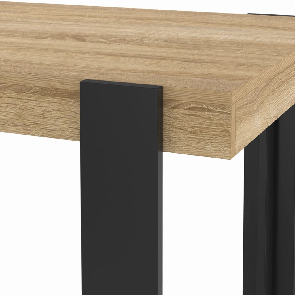 IDMarket - Tavolo da bar PHOENIX in legno e nero 90 cm