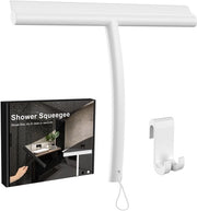Wisserie per doccia in silicone, portatile, pulizia efficiente, wisser con corda di appoggio, per wisser per finestre, bagno, specchio, pulizia vetro, pavimenti bianchi
