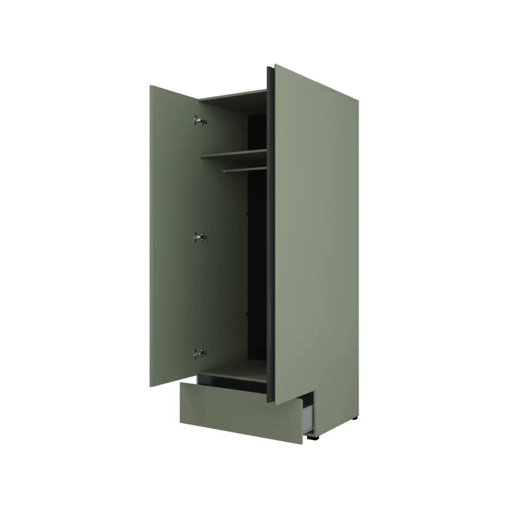 Armadio HAVANA 90 cm – 2 ante + 1 cassetto – Color salvia verde e nero – Design moderno e compatto
