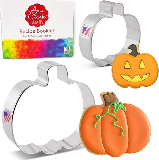 Cookie Cutter 2-in-1 per Feste di Halloween e Autunno con Libretto di Ricette, 7,6 cm e 10,2 cm