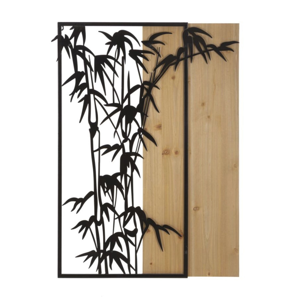 Decorazione in Metallo e Legno Bamboo, Marrone, Metallo, 58x2x80 cm
