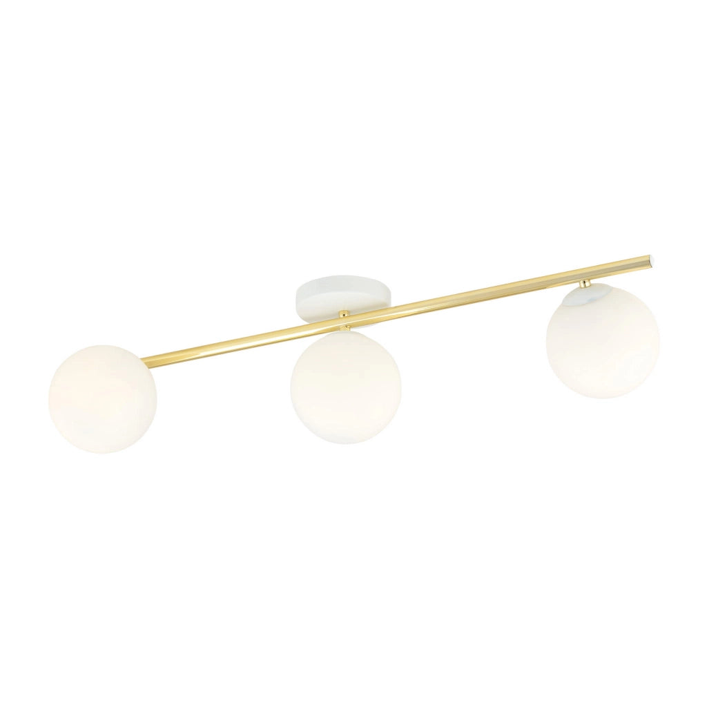 Plafoniera Emibig Splendi 3 3xE14 metallo oro/bianco