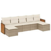 Set Divani da Giardino 7 pz con Cuscini Beige in Polyrattancod mxl 113864