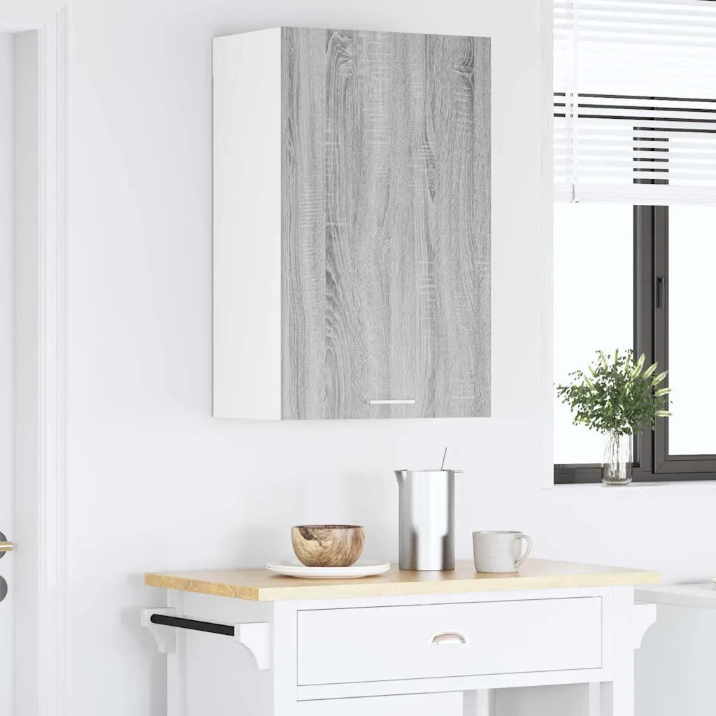 Armadio pensile Grigio Sonoma e Bianco 50 x 31 x 80 cm