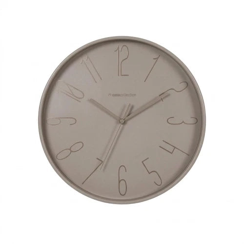OROLOGIO DA PARETE IN PLASTICA MILANO DIAM. 30CM, tortora