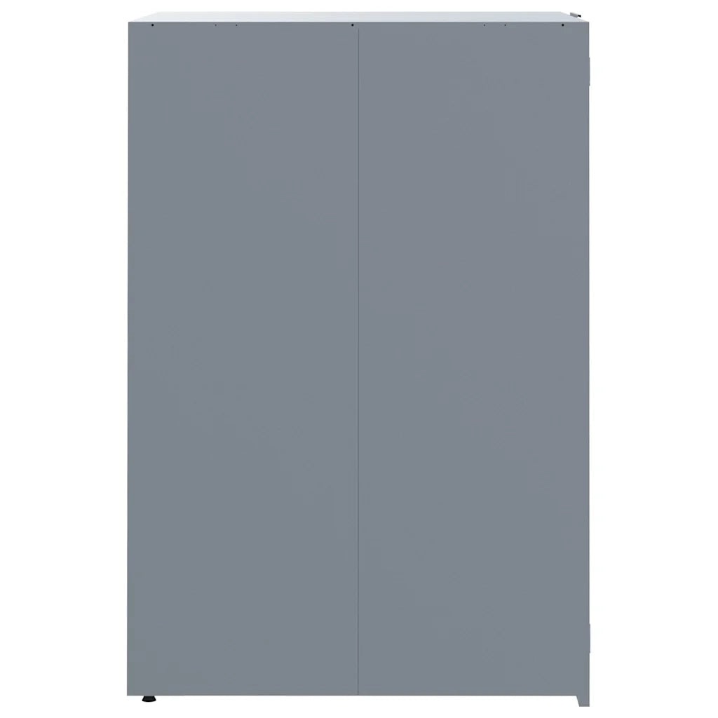 Copribidone con Ruote per 2 Bidoni Grigio 138x79x117cm Acciaio
