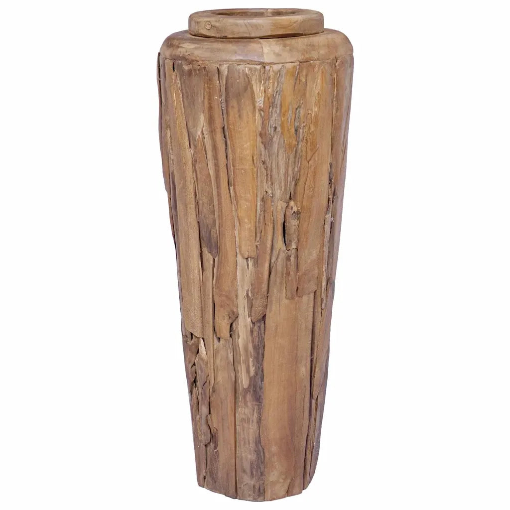 Vaso Decorativo 40x100 cm in Legno Massello di Teak 285209