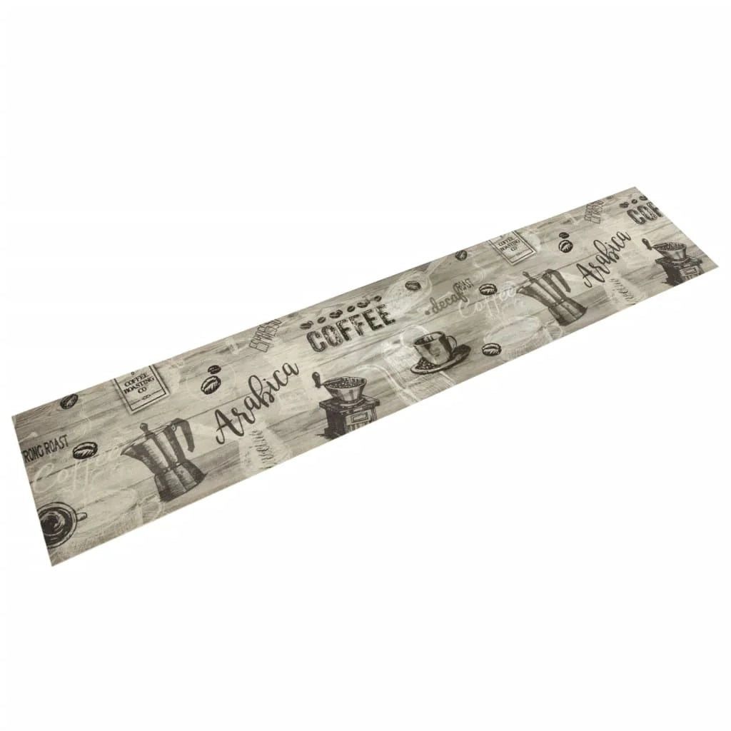 Tappetino da cucina lavabile con elegante motivo stampato 300 x 60 cm antiscivolo atmosfera accogliente velluto grigio 02_0056422
