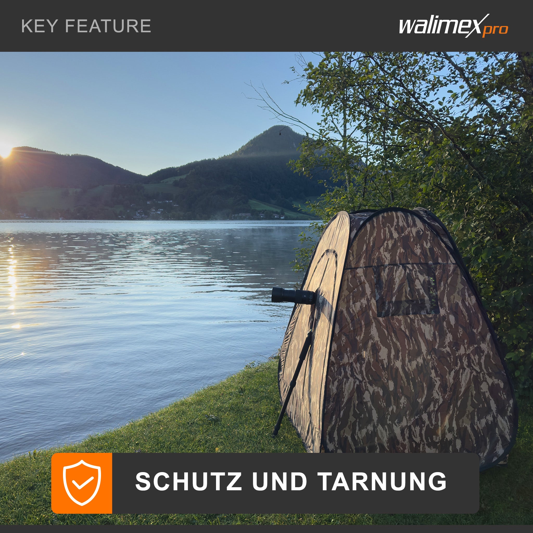 tenda mimetica pop-up per fotografia naturalistica e osservazione della fauna - 1100 x 1100 x 1400 mm - Rapido da montare e smontare con finestre laterali e borsa di trasporto, tenda