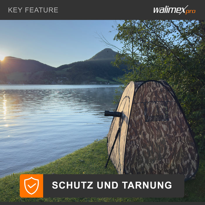 tenda mimetica pop-up per fotografia naturalistica e osservazione della fauna - 1100 x 1100 x 1400 mm - Rapido da montare e smontare con finestre laterali e borsa di trasporto, tenda