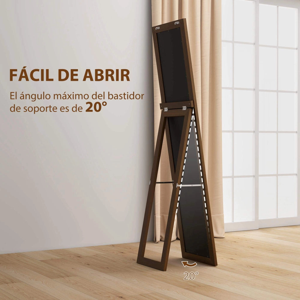 Specchio a Pieno Corpo 157x37 cm ¨C zephmum ¨C MDF Legno di Noce