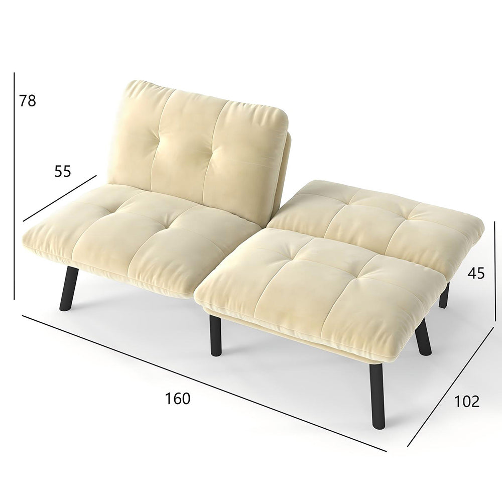 Divano letto - Xylo - 2 posti pieghevole color crema futon poco ingombrante