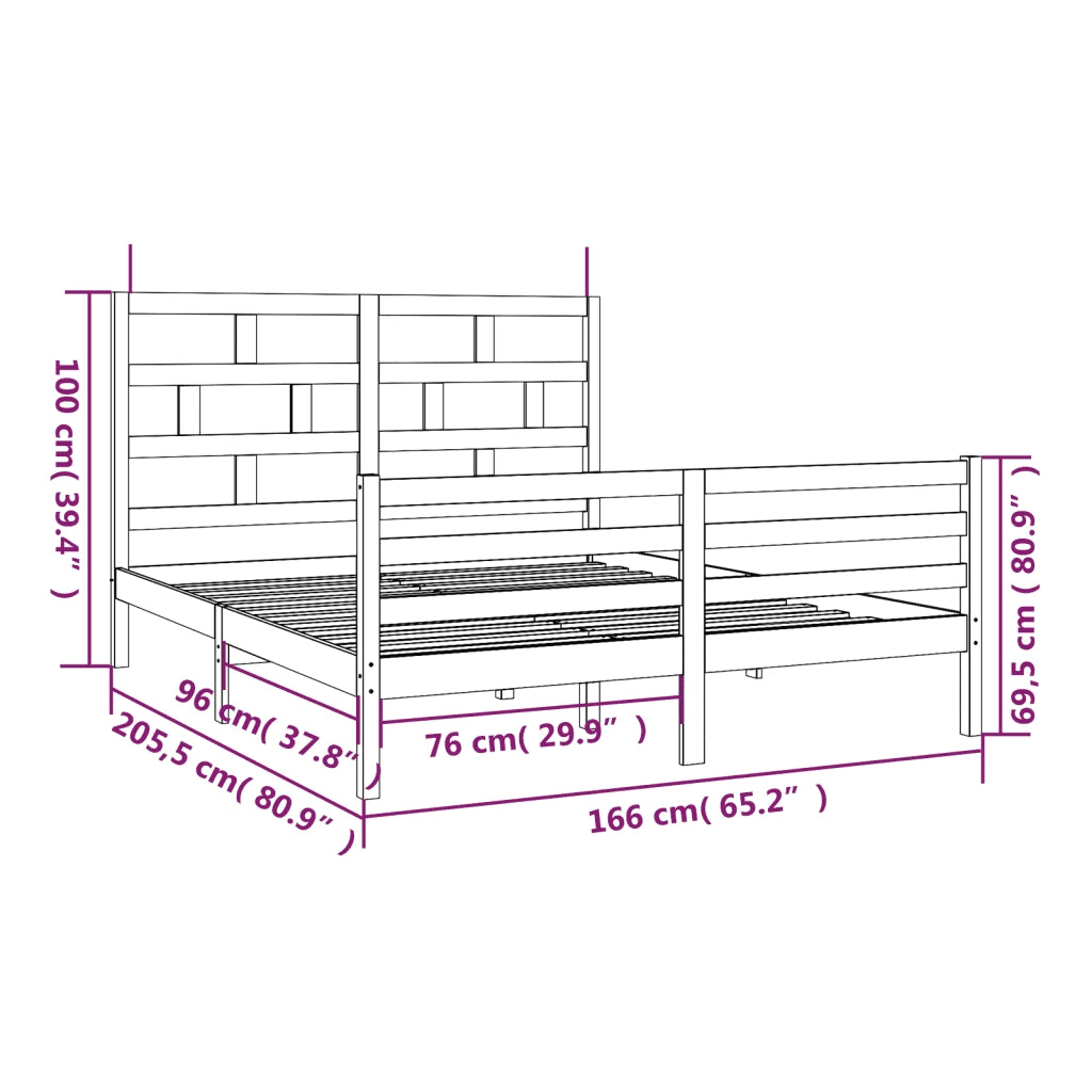 Giroletto-Struttura Letto in Legno Massello di Pino 160x200 cm 793117