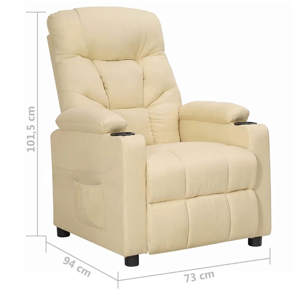 Divano Sedia-Poltrona Reclinabile in Tessuto Crema 868622