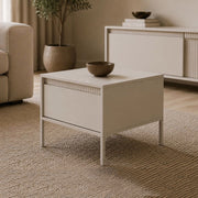 Kasinela, Tavolino da Salotto un Cassetto, 68x48x68h cm Beige