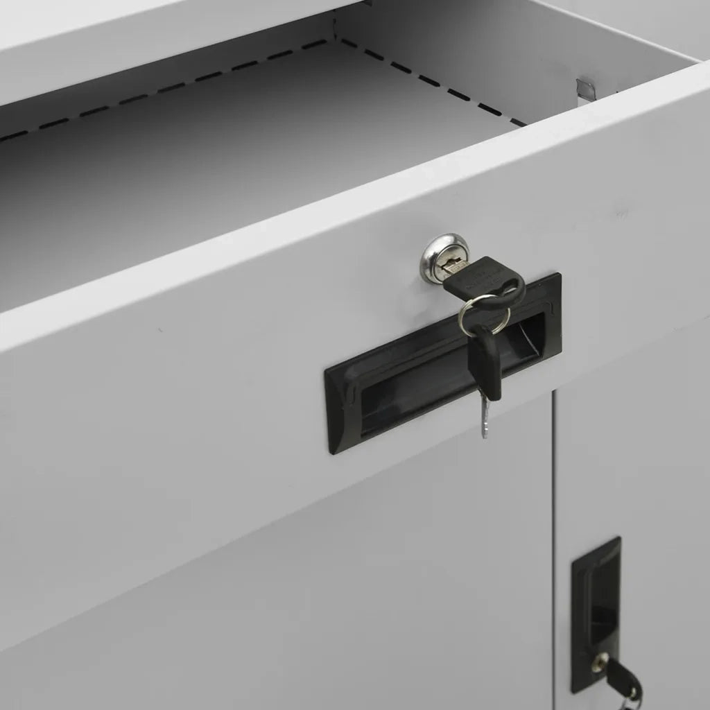 Armadio per Ufficio Grigio Chiaro 90x40x102 cm in Acciaio 336410