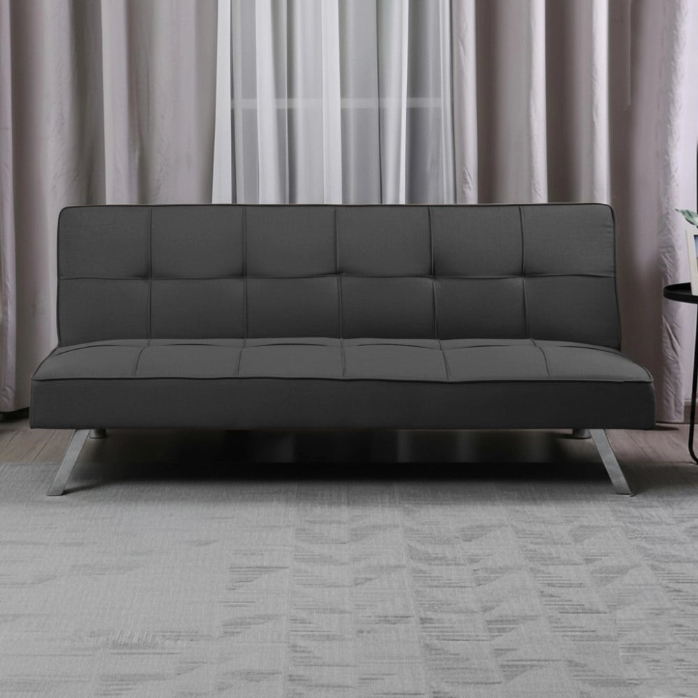 Divano click-clack Daynora grigio scuro con funzione letto 168x83x75.5H