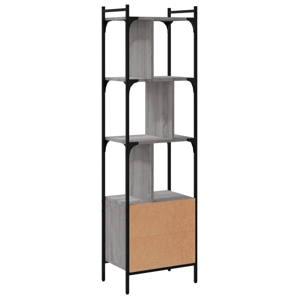 Libreria Anta-Scaffale per Libri-Mobile di Stoccaggio Grigio Sonoma 44,5x30x154,5 cm Legno Multistrato