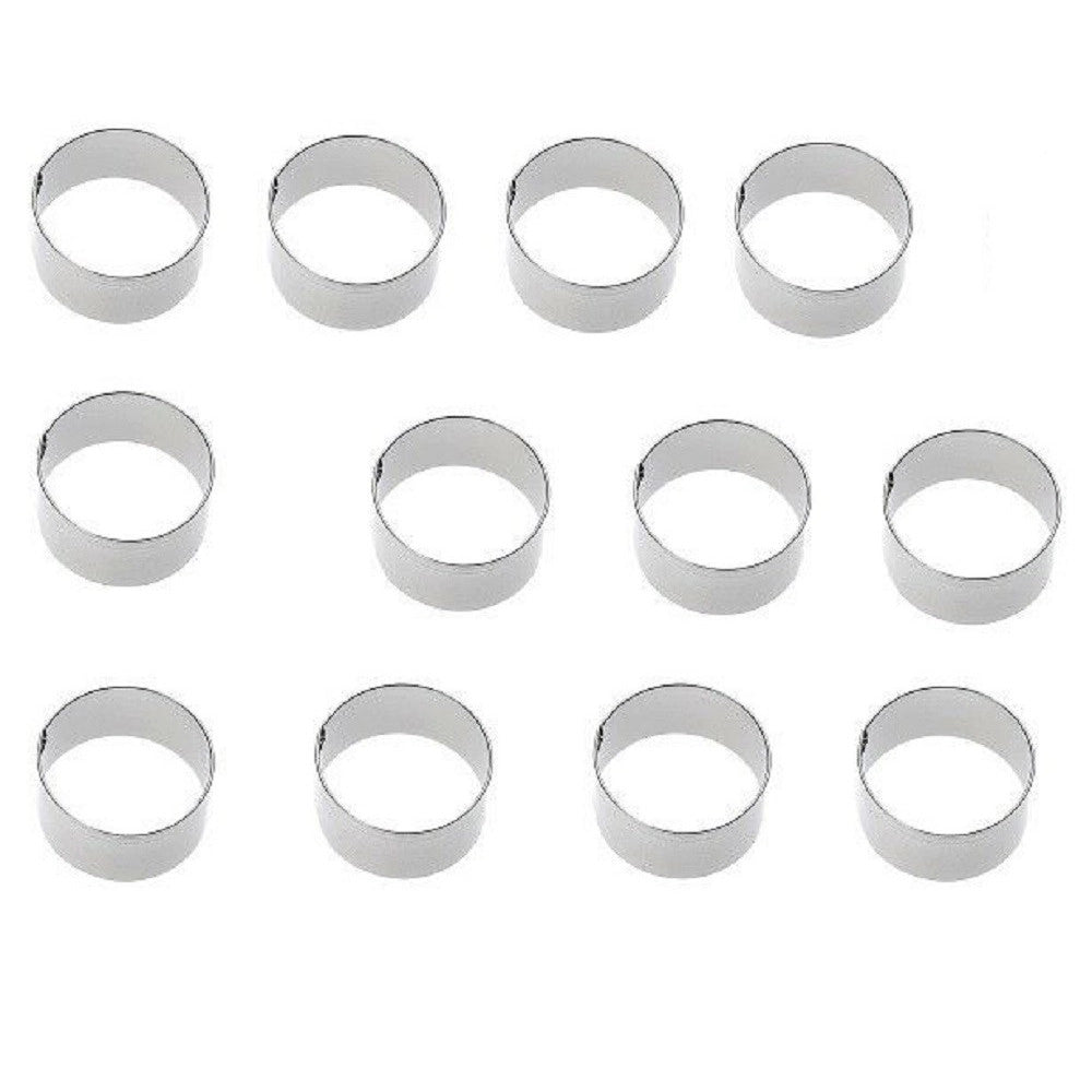 Trade Shop - Set 12 Pezzi Forme Formina Stampi Per Dolci Torte Biscotti Rotonde 8x6 Cm 60420 -