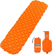 Matrimoniale luce inflabile per campeggio, design ergonomico, compatta airpad-mat, per viaggi in sacco a pelo, escursioni e attività outdoor, colore arancione