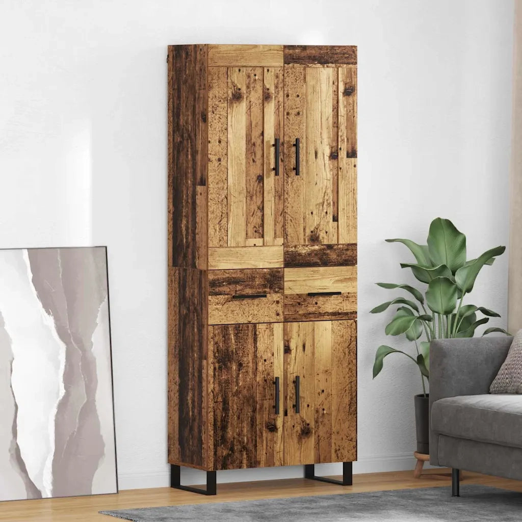 Credenza | Madia | Buffet da pranzo | Armadio da pranzo Legno vecchio 69,5 x 34 x 180 cm Legno multistrato