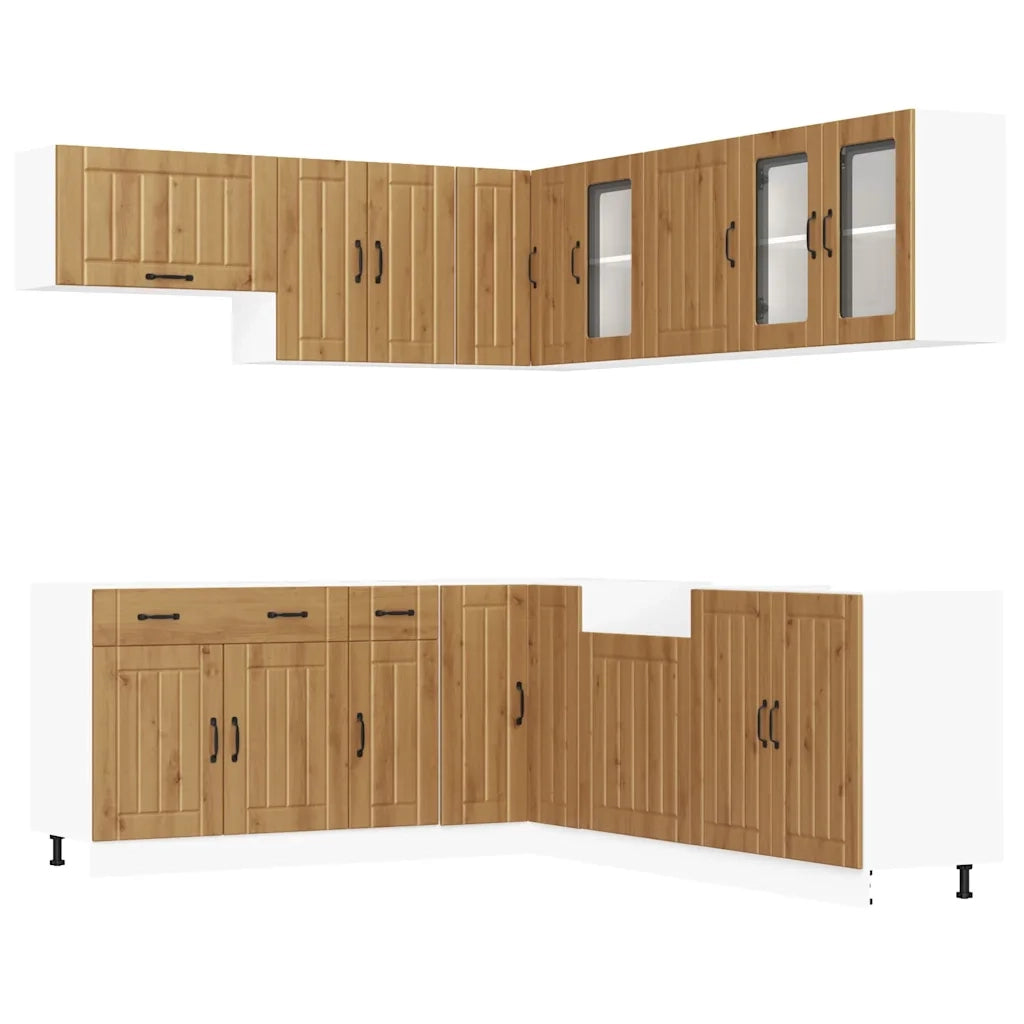 vidaXL Set Mobili da Cucina 11 pz Lucca Rovere Artigianale Truciolato