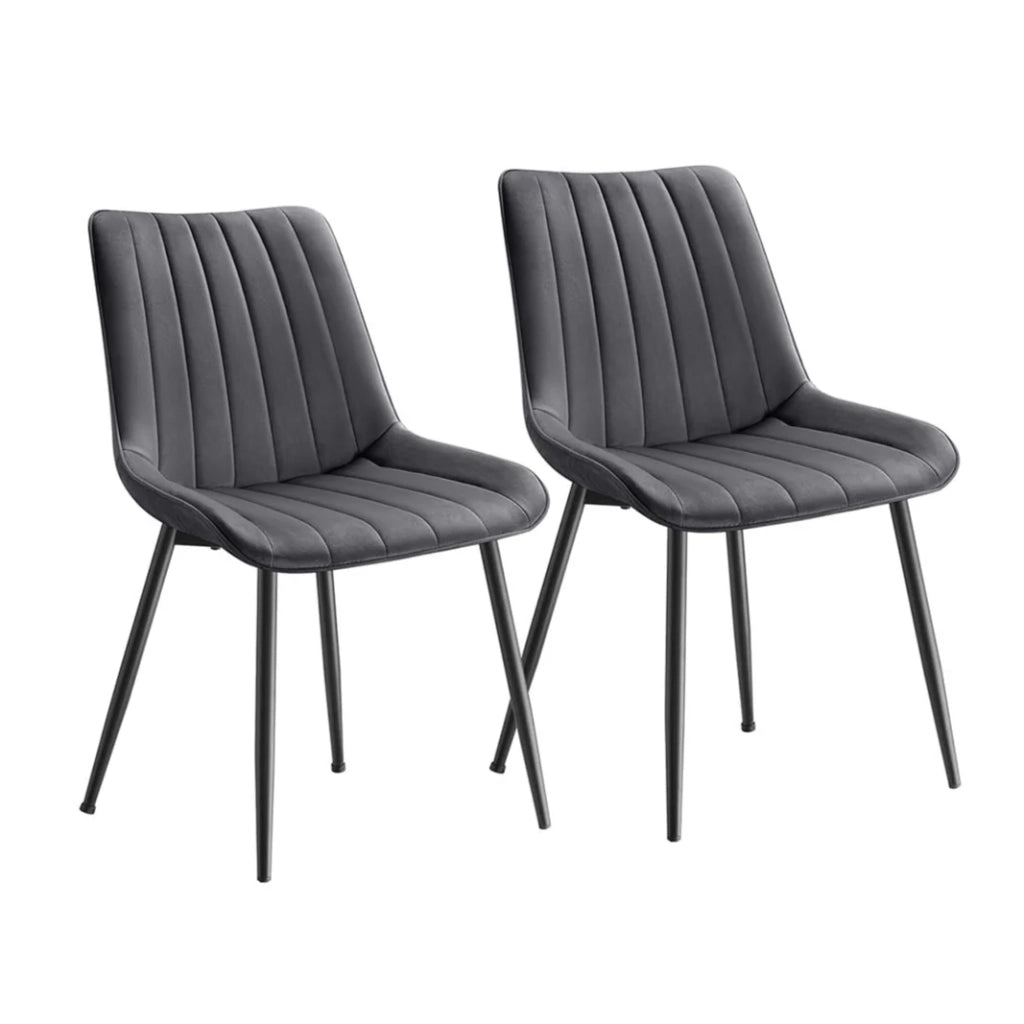 Set di 2 sedie da pranzo/cucina portata fino a 120 kg gambe in acciaio schienale ergonomico per sala da pranzo/cucina grigio 12_0006190