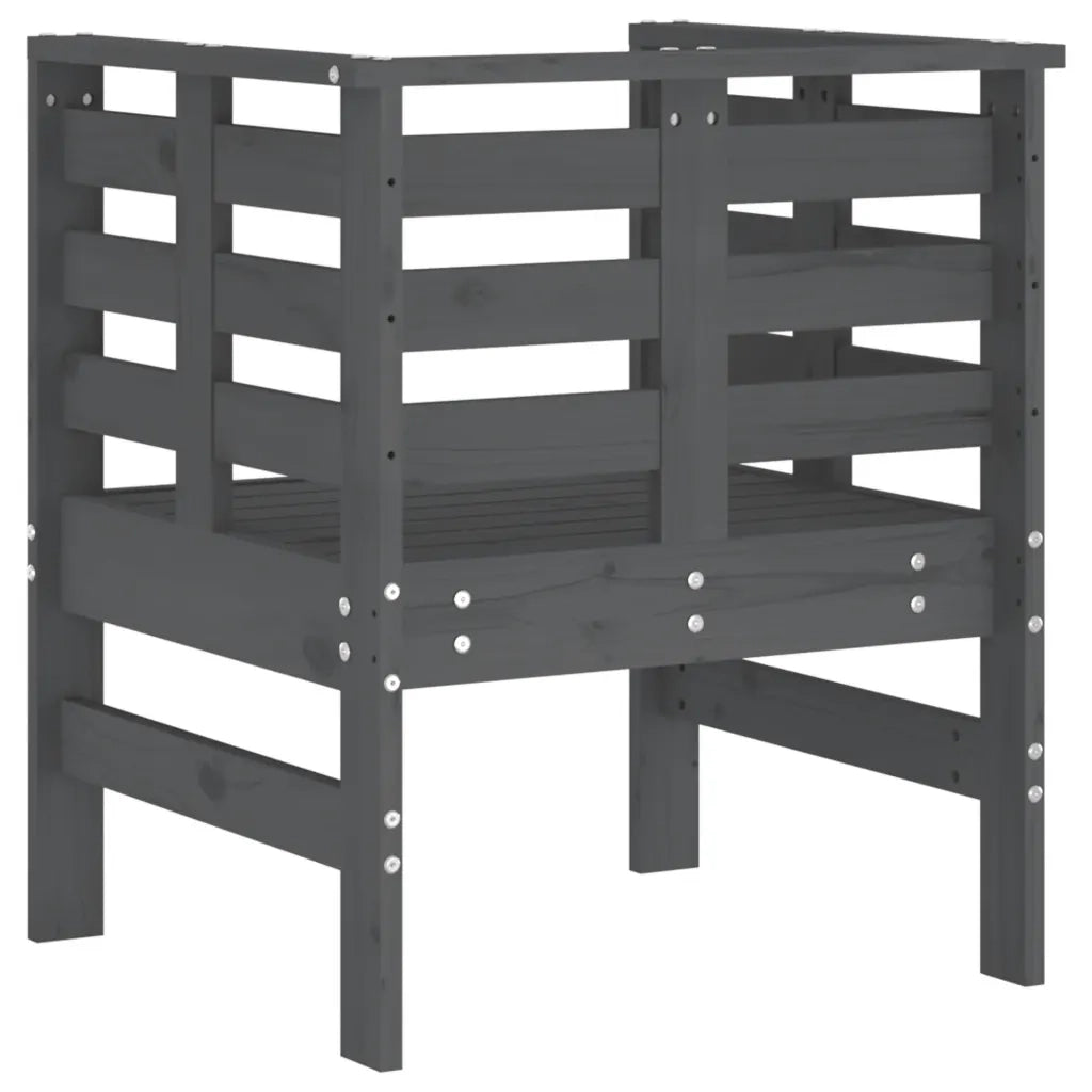 Sedie da Giardino 2 pz | Sedie da Esterno Grigie 61,5x53x71cm Legno Massello Pino