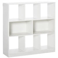 Mobile Libreria Portaoggetti a 3 Livelli e 8 Ripiani Totali, in MDF, 97.5x30x100 cm, Bianco