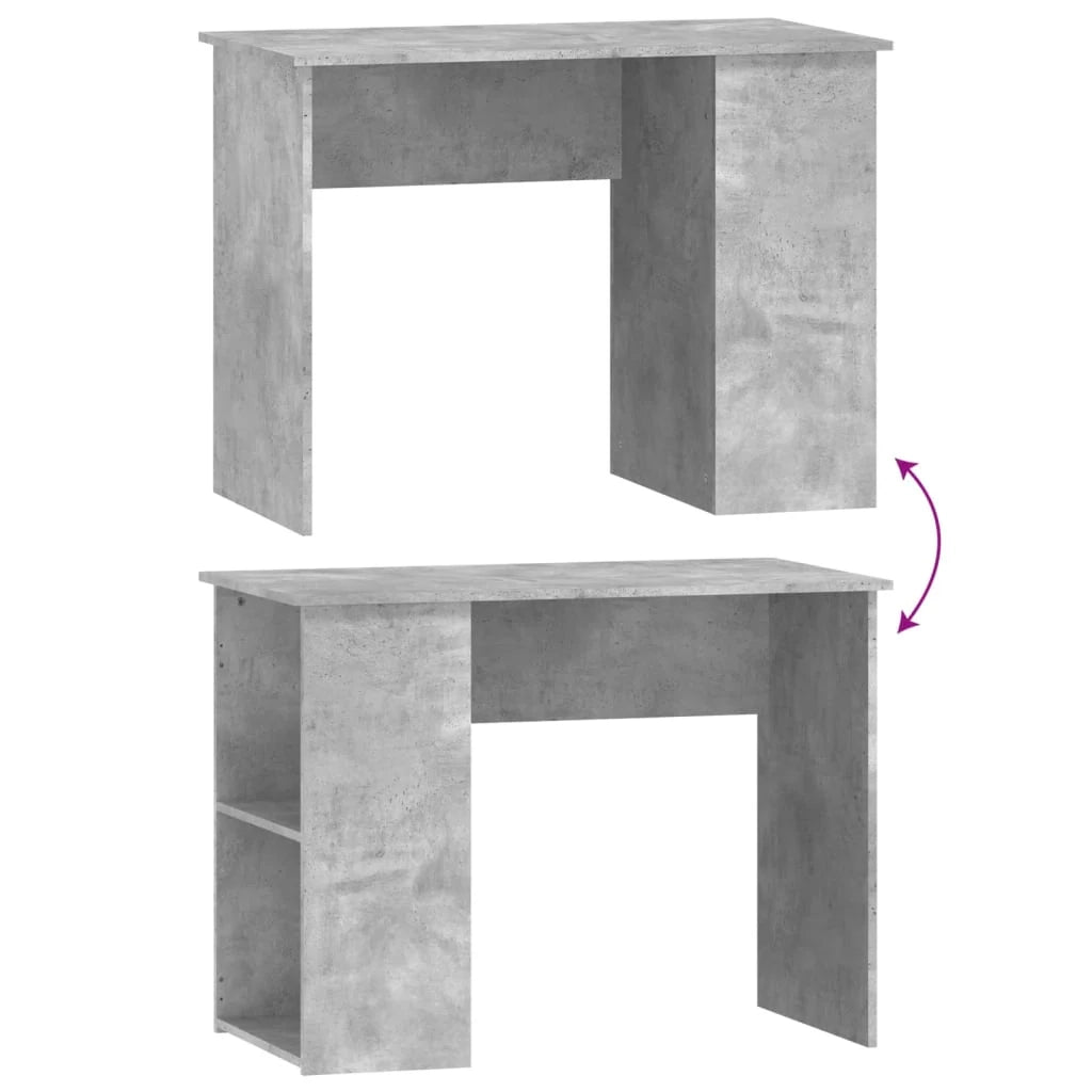 Scrivania tavolo postazione di lavoro mobile per computer studio 100 x 55 x 75 cm legno ingegnerizzato grigio 02_0023829