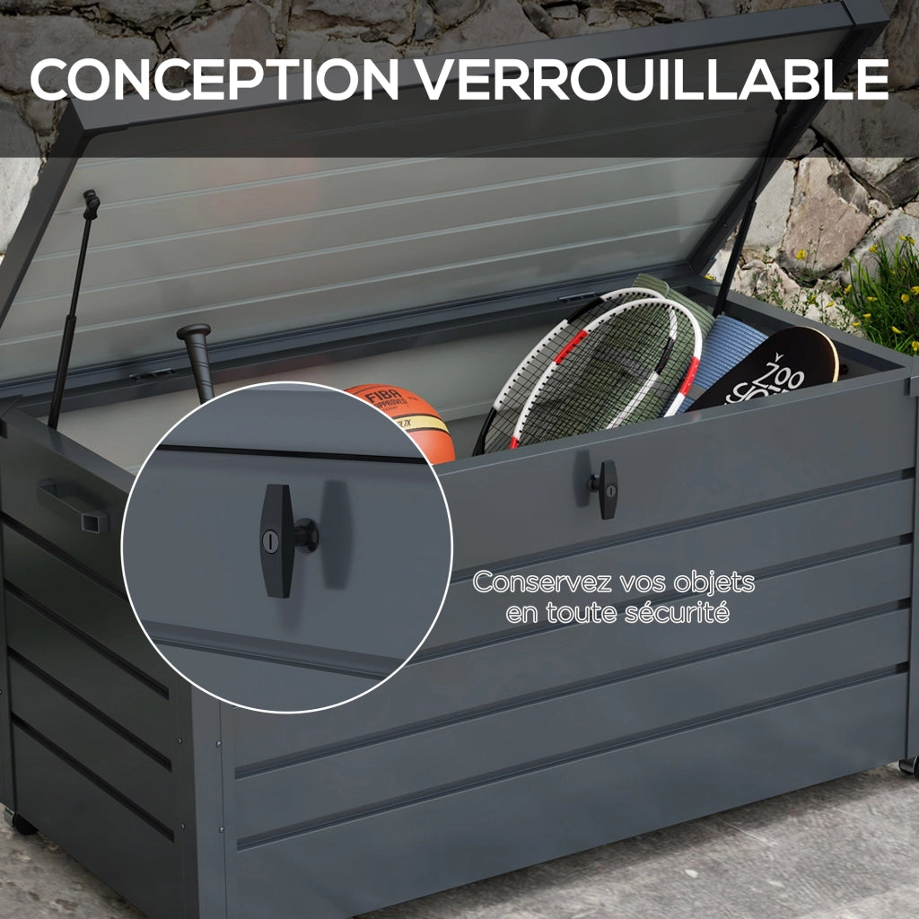 Coffre da esterno 311L ¨C zephmum ¨C grigio acciaio 120x62x66 cm