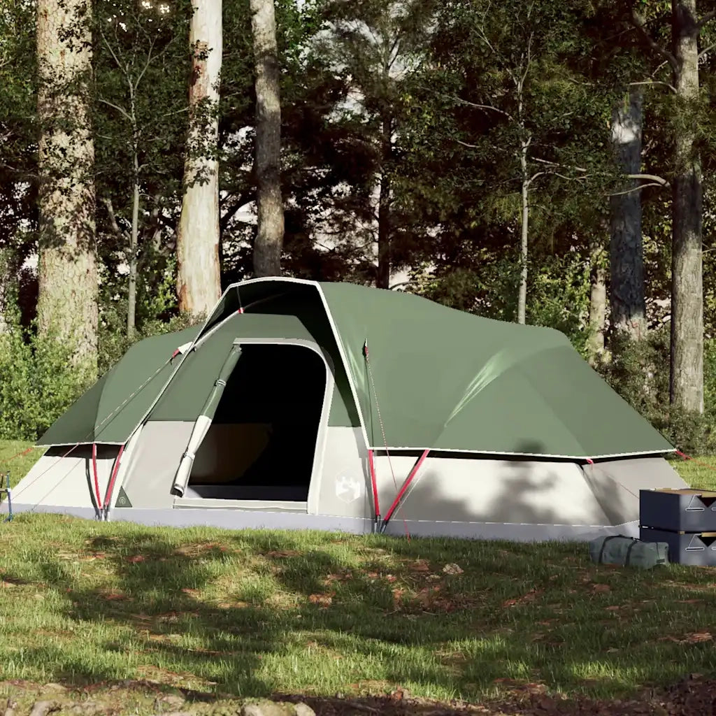 Tenda da Campeggio a Cupola per 9 Persone-Tenda per Escursionismo Verde Impermeabile