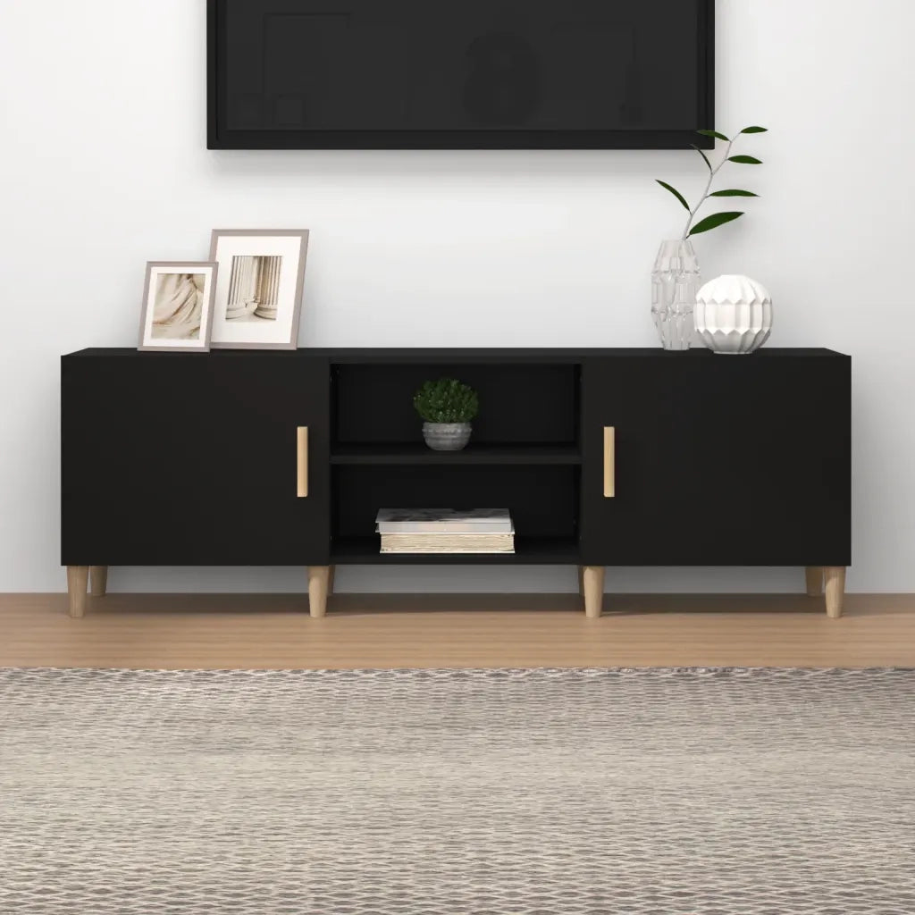 Mobile Porta TV Nero 150x30x50 cm in Legno Multistrato cod mxl 15431