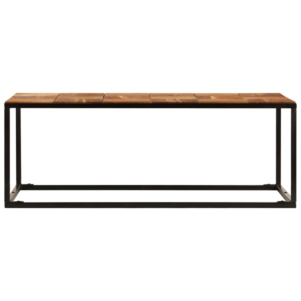 Tavolino da CaffÃ¨ 110x60x40 cm Legno Massello di Acacia Acciaio