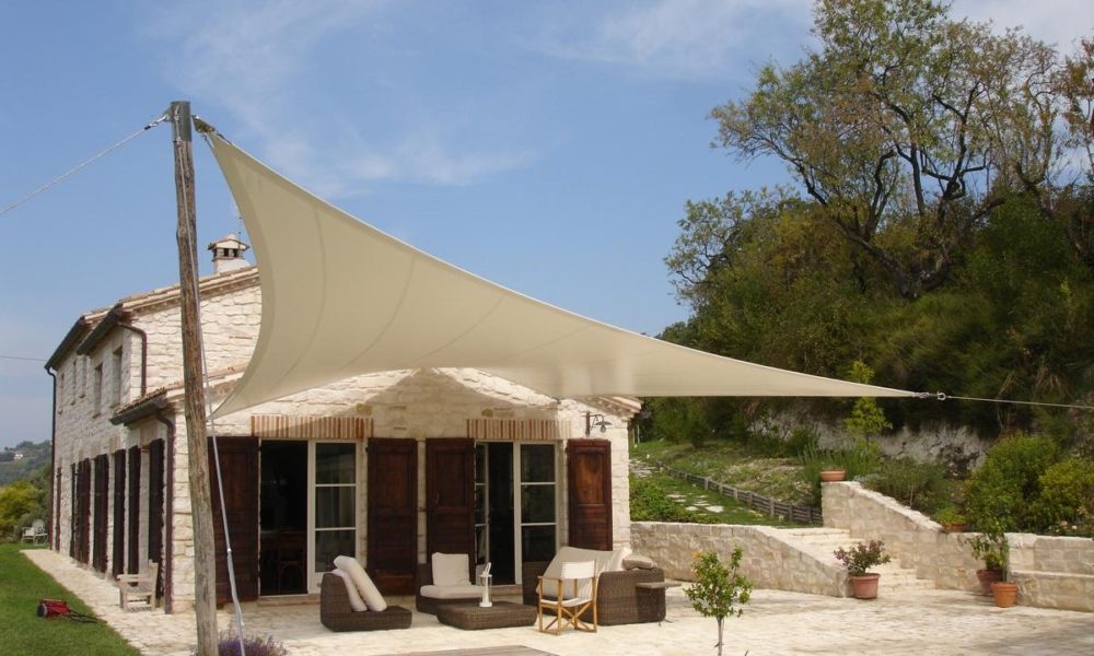 AIO FACTORY Vela ombreggiante impermeabile 3x3x3m Beige - Soluzione per ombrelloni da giardino