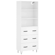 Credenza | Madia | Buffet da pranzo | Armadio da pranzo Bianca 69,5x34x180 cm in Legno Multistrato