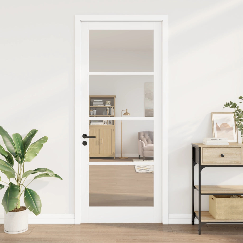 porta interna con vetro "ORKDAL" bianca 93x232x4 cm