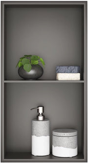 Doccia a muro, doccia a muro in acciaio inossidabile, spazio di raccolta per la doccia con pannello, misura 30 * 60 * 10CM, colore grigio