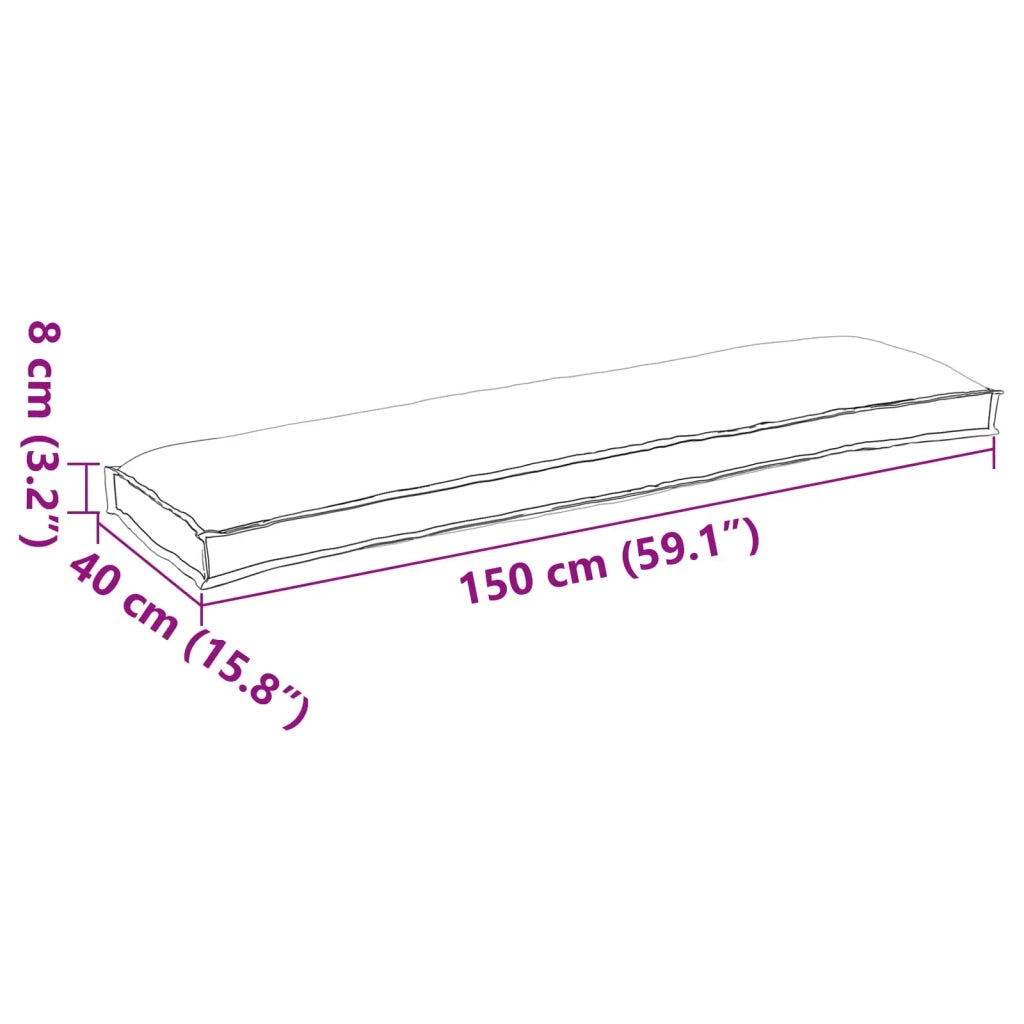 Set di Cuscini per Pallet 2 pcs Grigio 150 x 40 x 8 cm 42001709