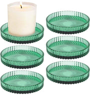 Set di sostegni per candela 6 pezzi - vetrina rotonda - decorativa - 9 cm - vetro trasparente