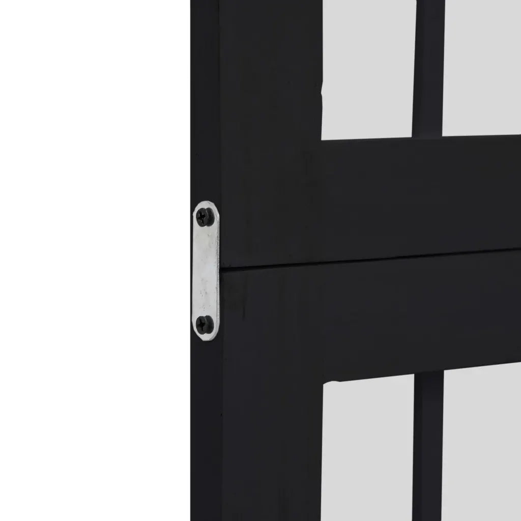 vidaXL Divisorio Ambienti 3 Pannelli Nero Legno Massello di Paulownia