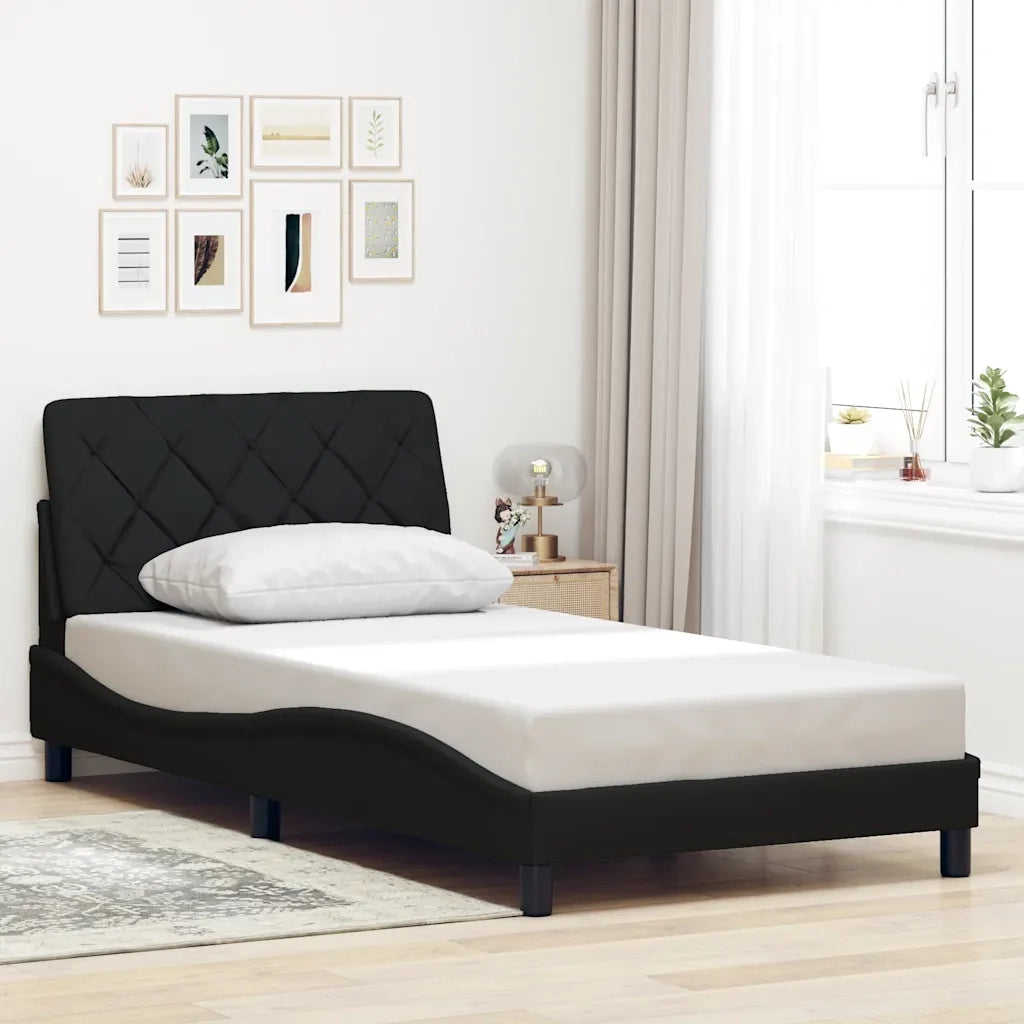 Giroletto senza Materasso Nero 100x200 cm in Tessuto 3310582