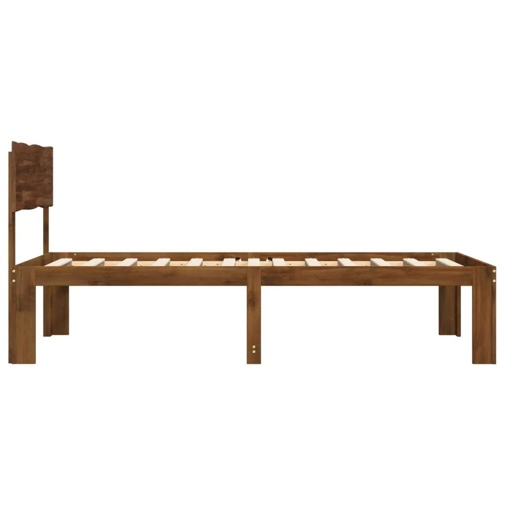 Letto Singolo con Testiera ROSTOCK Marrone Scuro 100 x 200 cm 903374