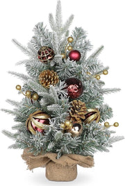 Albero di Natale mini 60 cm con pallone di Natale - rami artificiali - neve - decorazione di Natale - interni - ufficio - decorazione invernale