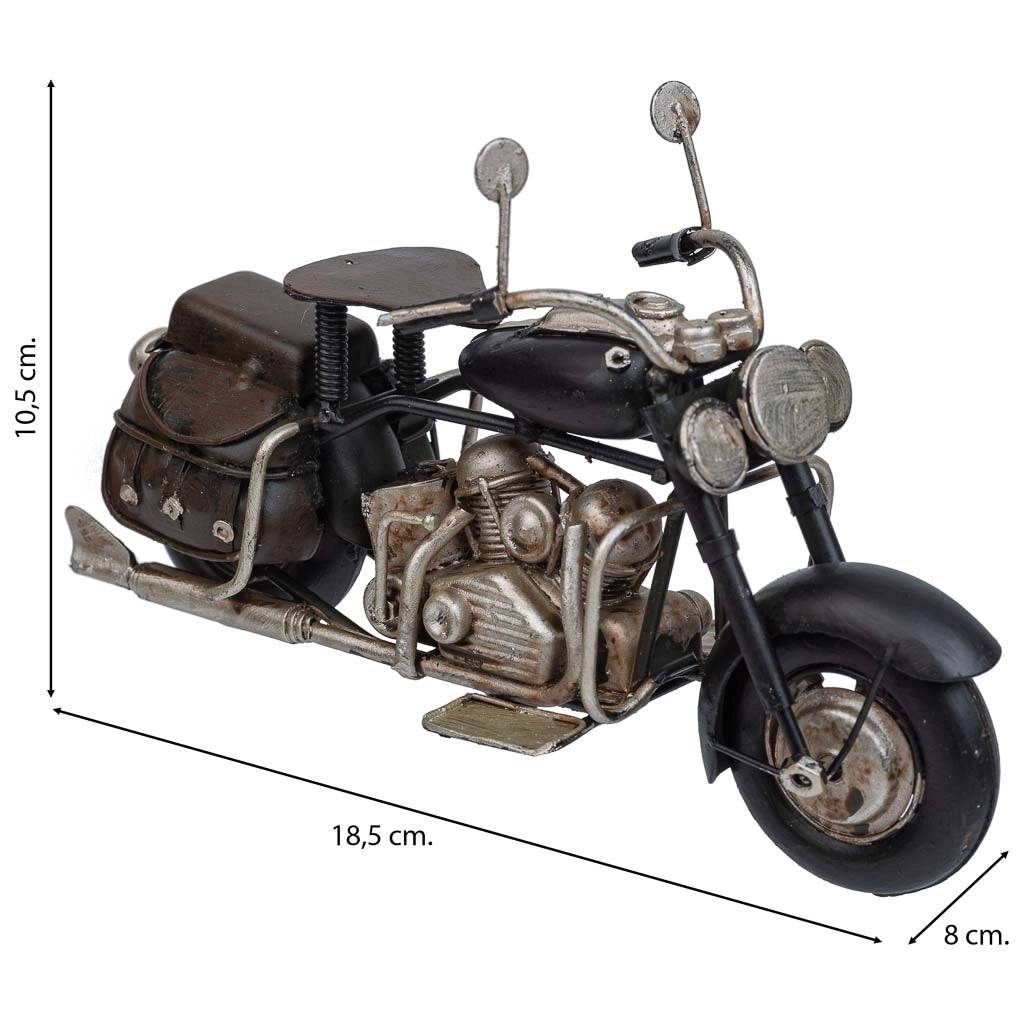 Moto in metallo nero 18,5x8x10,5h