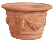 Biscottini Vaso in terracotta Galestro festonato 100% Made in Italy, interamente fatto a mano