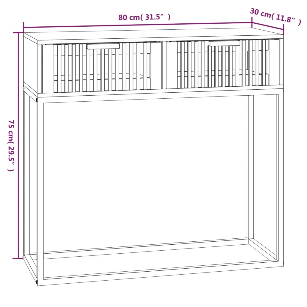 Tavolino Consolle | Tavolo d'Ingresso 80x30x75 cm Legno Multistrato e Ferro