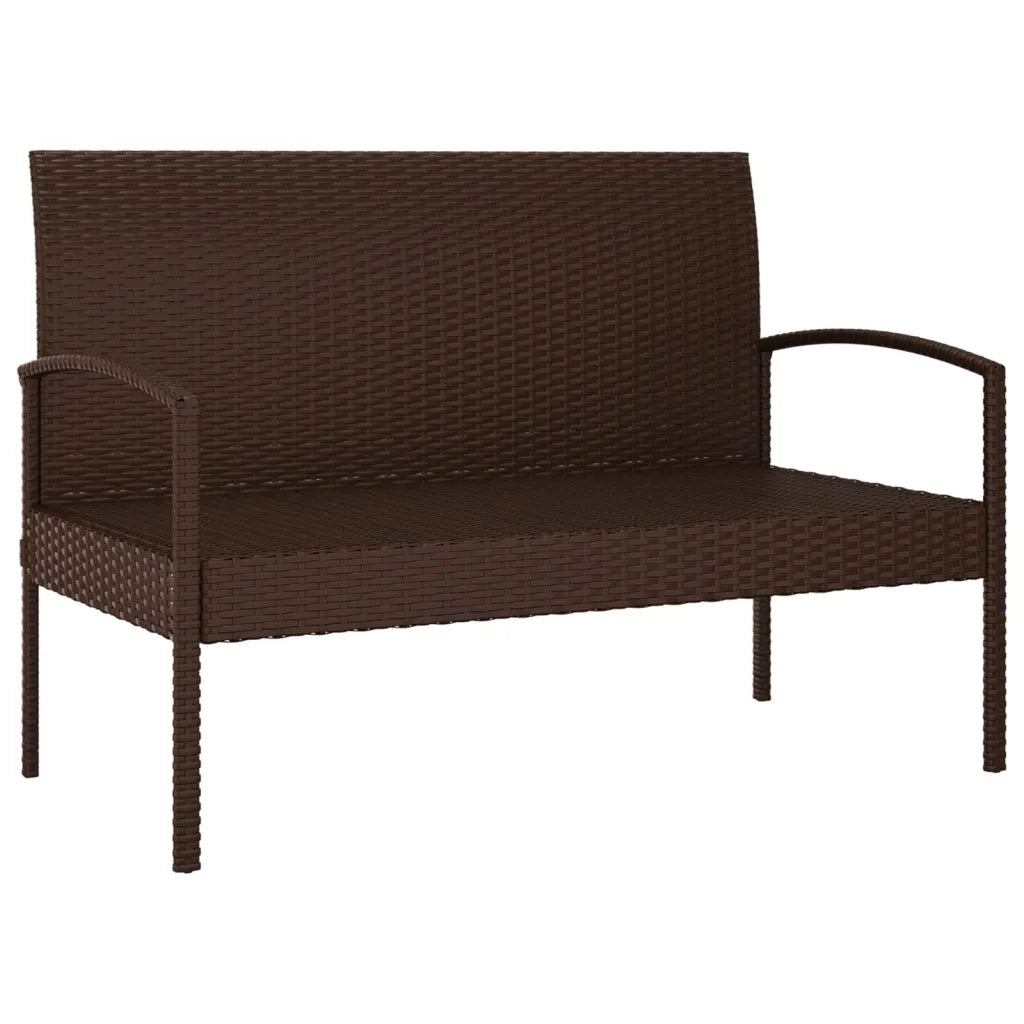 Panca da Giardino con Cuscino Marrone 105 cm in Polyrattan 362165